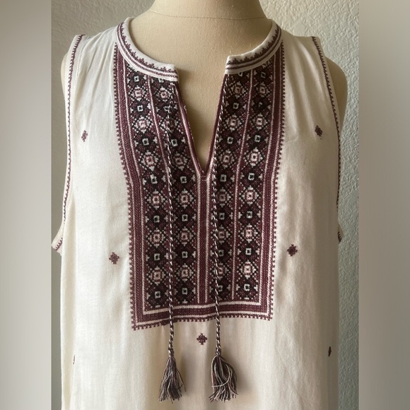 MADEWELL SUNCOAST EMBROIDERED SHIFT DRESS BRIGHT IVORY SIZE 8 100% COTTON - Picture 3 of 16